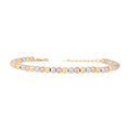10K Tri-Color Gold Womens Beaded Fashion Bracelet Size 8 Inches