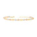 10K Tri-Color Gold Womens Beaded Fashion Bracelet Size 8 Inches