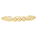 10K Yellow Gold Womens Beaded Fashion Bracelet Size 8 Inches