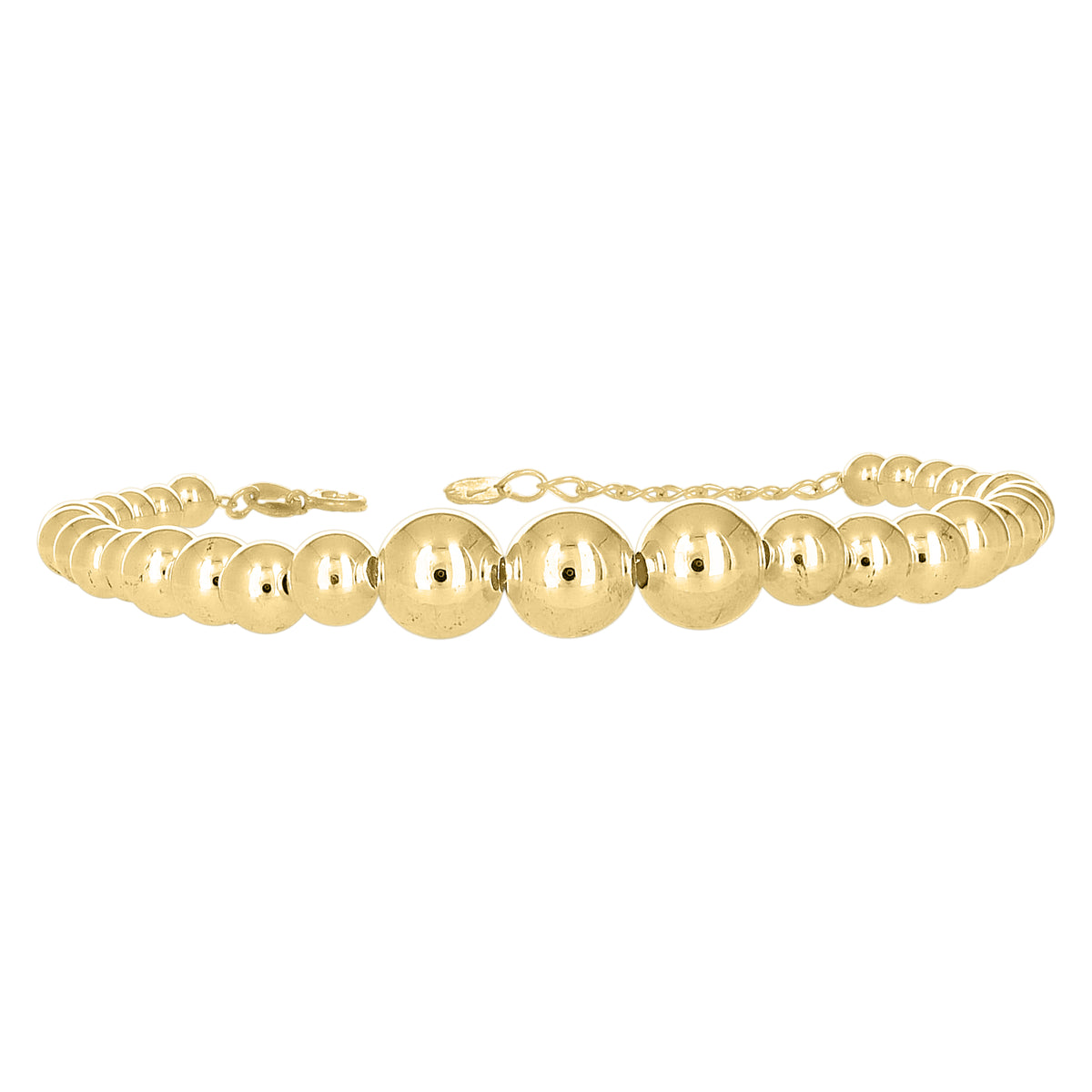 10K Yellow Gold Womens Beaded Fashion Bracelet Size 8 Inches