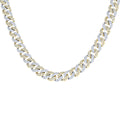 925 Sterling Silver Yellow-Tone Unisex Moissanite Miami Cuban Chain Necklace 10mm 20 Inches