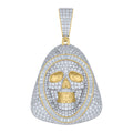 925 Sterling Silver Yellow-Tone Mens Baguette Round Moissanite Grim Reaper Angel Religious Pendant