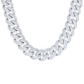 925 Sterling Silver Unisex Moissanite Miami Cuban Chain Necklace 18mm