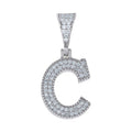 925 Sterling Silver Unisex Moissanite Initial Letter C Charm Pendant