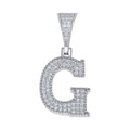 925 Sterling Silver Unisex Moissanite Initial Letter G Charm Pendant
