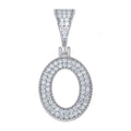 925 Sterling Silver Unisex Moissanite Initial Letter O Charm Pendant