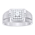 925 Sterling Silver Mens Moissanite Square Head Fashion Ring Size 9
