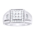 925 Sterling Silver Mens Moissanite Square Head Fashion Ring