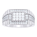 925 Sterling Silver Mens Moissanite Rectangle Head Fashion Ring Size 7
