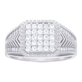 925 Sterling Silver Mens Moissanite Octagon Head Fashion Ring