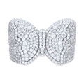 925 Sterling Silver Womens Moissanite Butterfly Fashion Ring Size 10