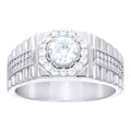 925 Sterling Silver Mens Moissanite Fashion Ring