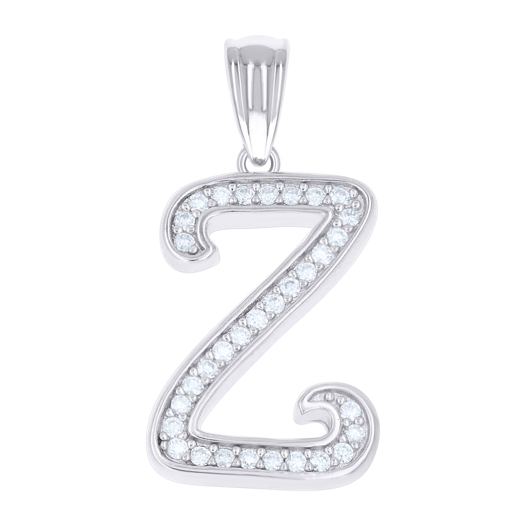 925 Sterling Silver Unisex Moissanite Initial Alphabet Y Charm Pendant