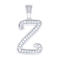 925 Sterling Silver Unisex Moissanite Initial Alphabet Y Charm Pendant