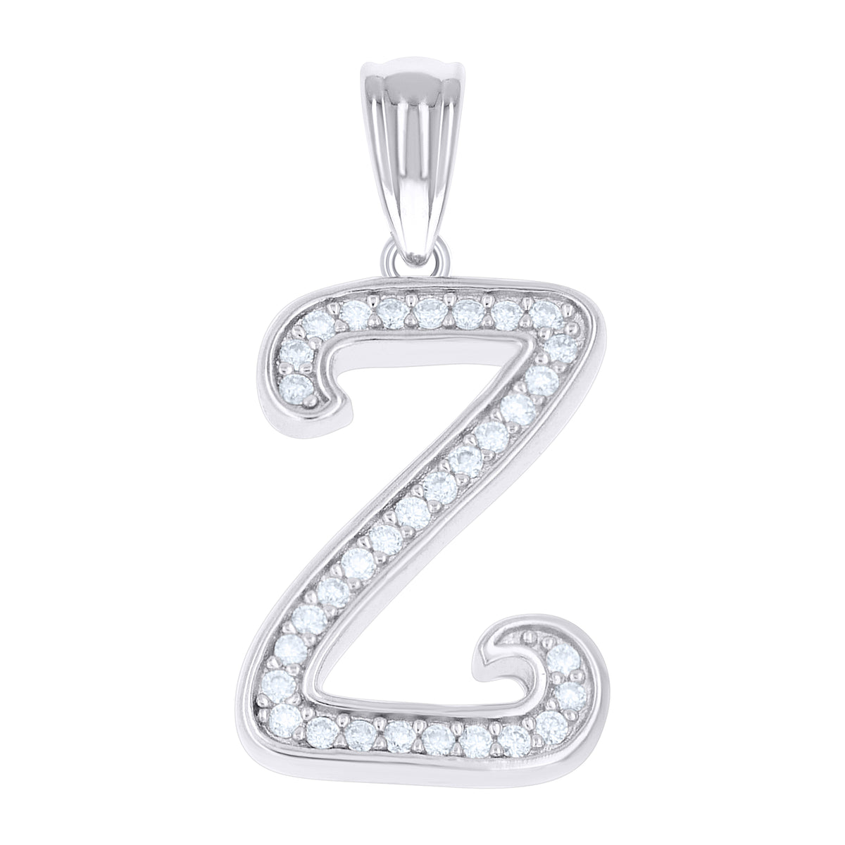 925 Sterling Silver Unisex Moissanite Initial Alphabet Y Charm Pendant