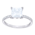 925 Sterling Silver Womens Princess-Cut Round Moissanite Engagement Ring Size 9