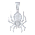925 Sterling Silver Mens Cubic-Zirconia Spider Wildlife Pendant