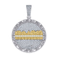 925 Sterling Silver Yellow-Tone Mens Cubic-Zirconia Nugget Last Supper Religious Pendant