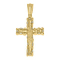 925 Sterling Silver Yellow-Tone Mens Cubic-Zirconia Crucifix Cross Religious Pendant
