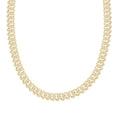 925 Sterling Silver Yellow-Tone Unisex Moissanite Monaco Chain Necklace 10mm 20 Inches