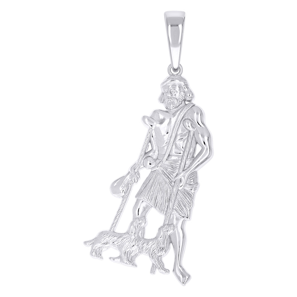 925 Sterling Silver Men St. Lazarus Religious Charm Pendant