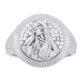 925 Sterling Silver Mens Cubic-Zirconia Death Angel Grim Reaper Religious Ring