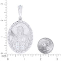 925 Sterling Silver Unisex Cubic-Zirconia Jesus Religious Pendant