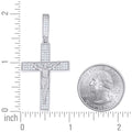 925 Sterling Silver Unisex Cubic-Zirconia Crucifix Cross Religious Charm Pendant