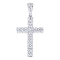 925 Sterling Silver Unisex Cubic-Zirconia Nugget Cross Religious Pendant