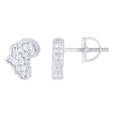 925 Sterling Silver Unisex Baguette Round Moissanite Map Fashion Stud Earrings