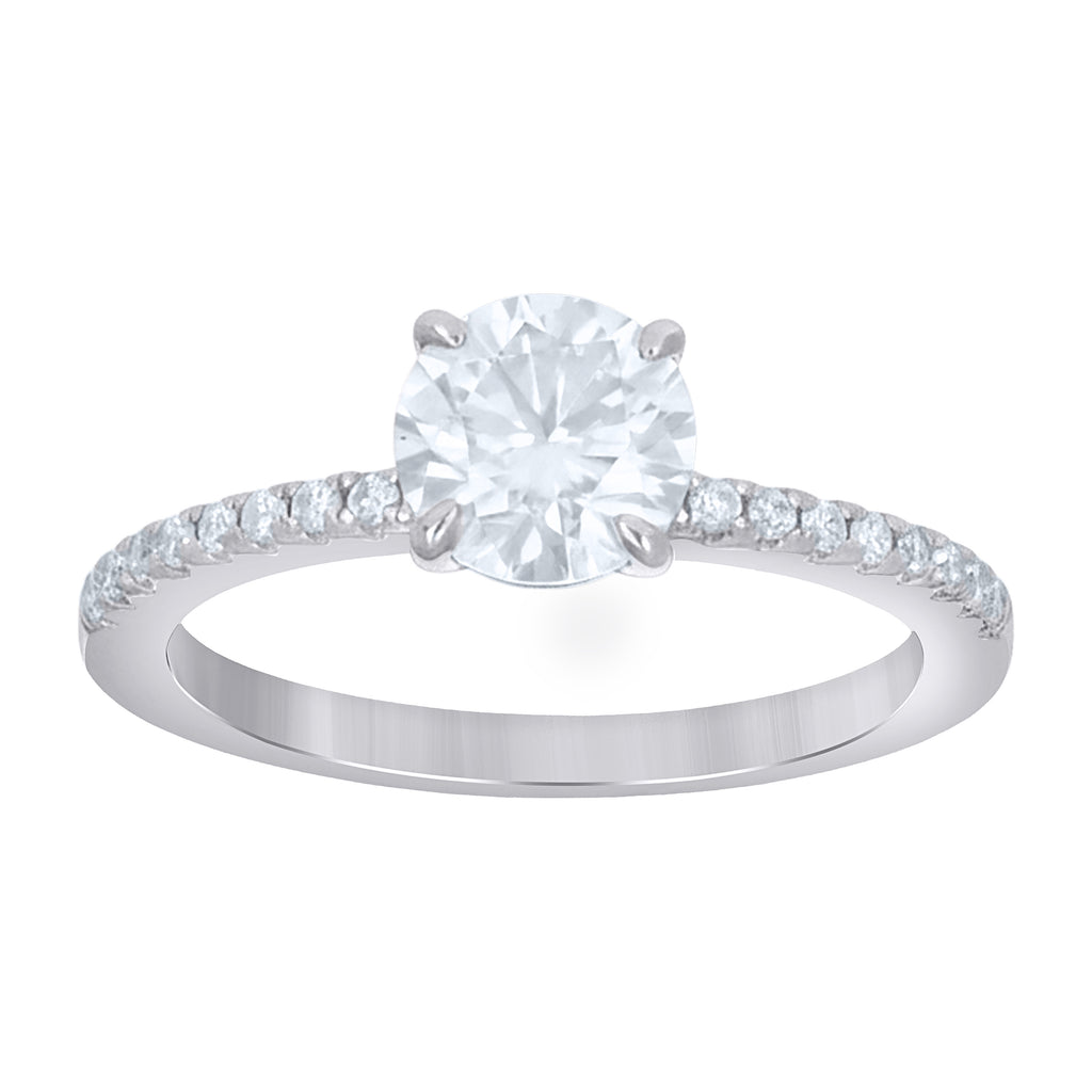 925 Sterling Silver Womens Moissanite Engagement Ring Size 7