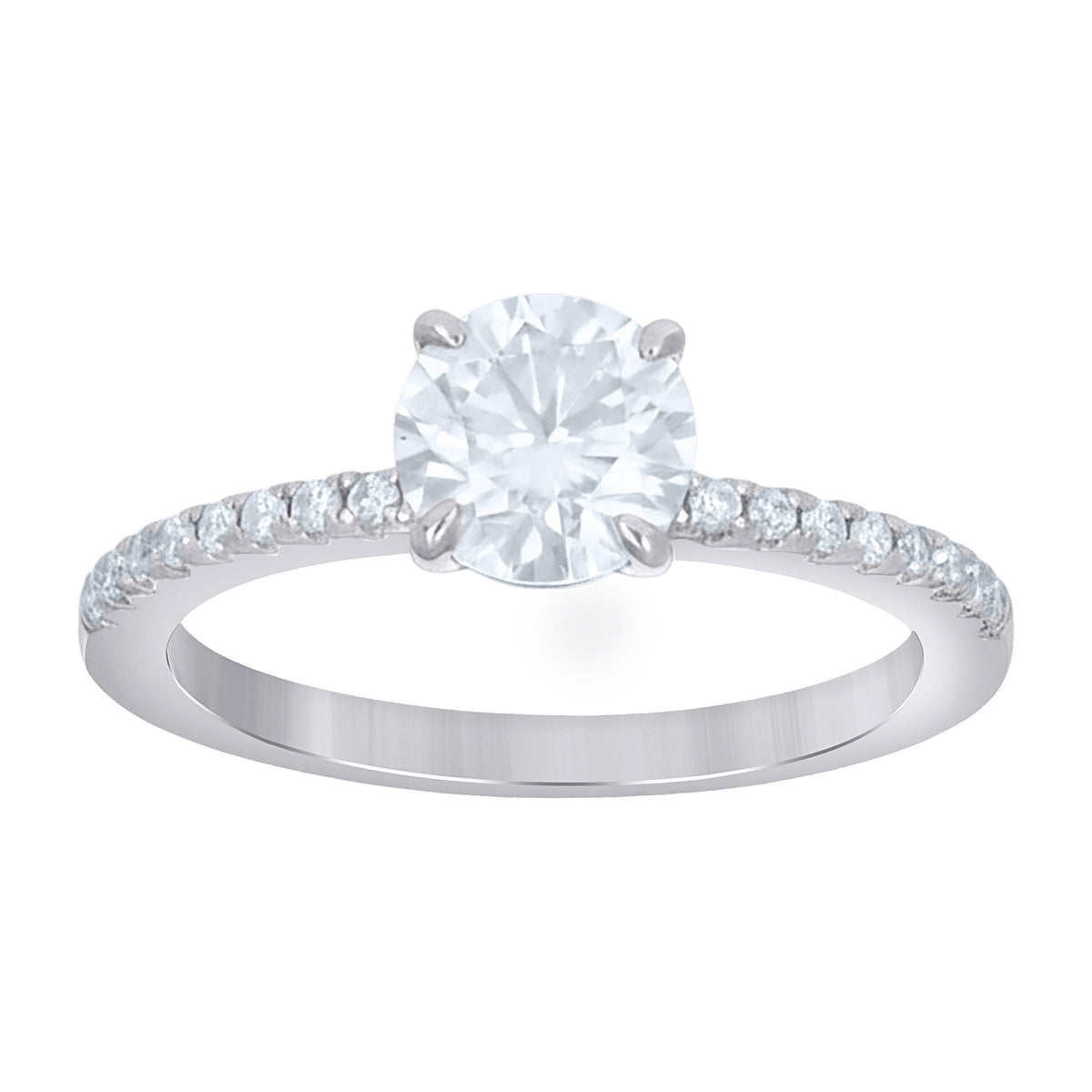 925 Sterling Silver Womens Moissanite Engagement Ring