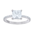 925 Sterling Silver Womens Princess-Cut Round Moissanite Engagement Ring Size 5