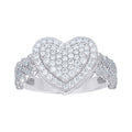925 Sterling Silver Womens Moissanite Heart Ring