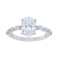 925 Sterling Silver Womens Oval Round Moissanite Engagement Ring Size 5