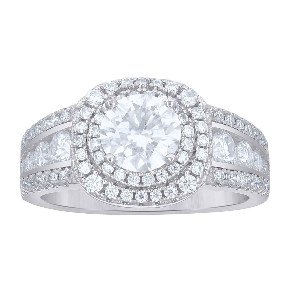 925 Sterling Silver Womens Moissanite Fashion Ring Size 6