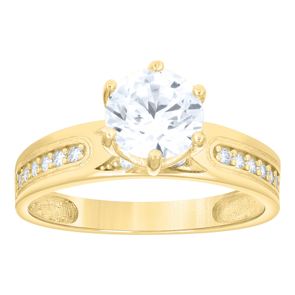 14K Gold Trio Cubic Zirconia Ring