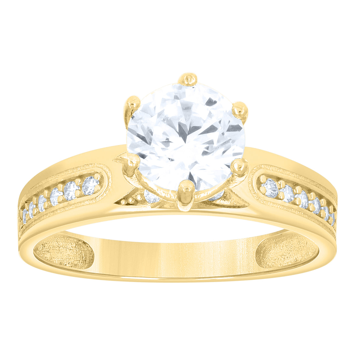 14K Gold Trio Cubic Zirconia Ring