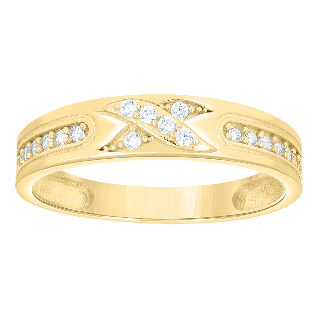 14K Gold Trio Cubic Zirconia Ring
