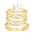 14K Gold Trio Cubic Zirconia Ring