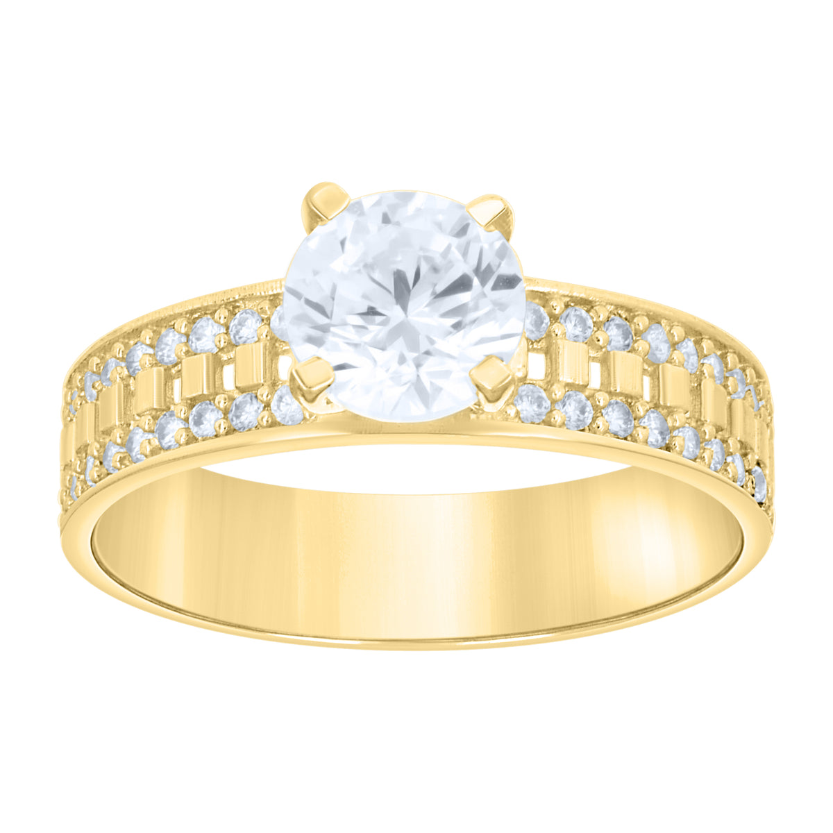 14K Gold Trio Cubic Zirconia Ring
