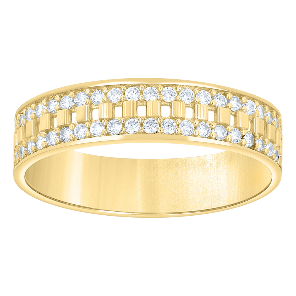 14K Gold Trio Cubic Zirconia Ring