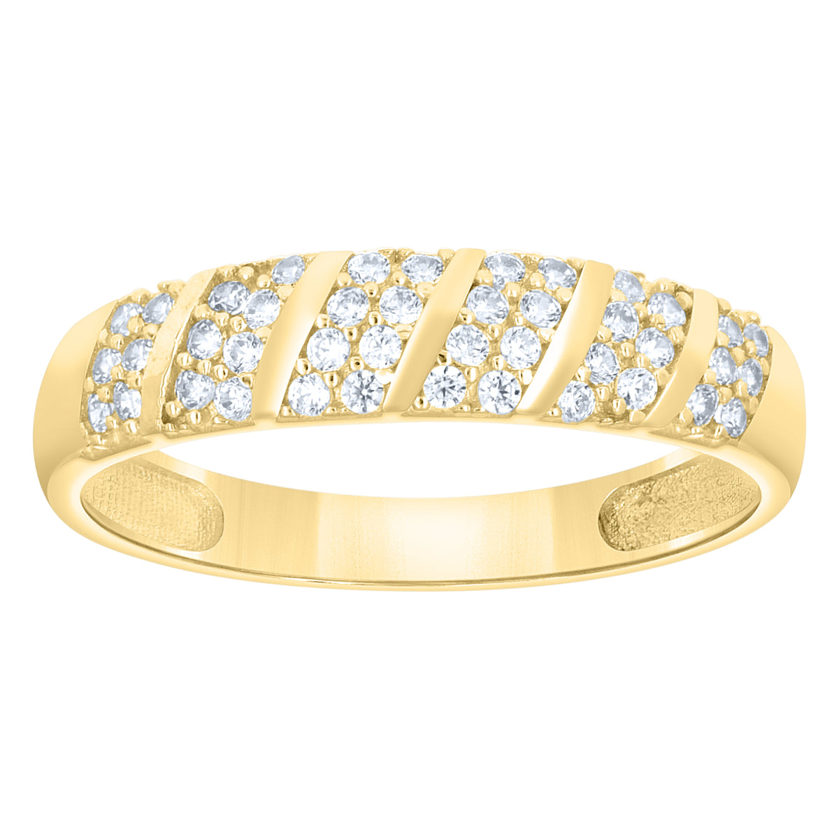 14K Gold Trio Cubic Zirconia Ring