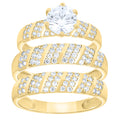 14K Gold Trio Cubic Zirconia Ring