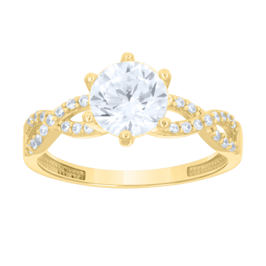 14K Gold Duo Cubic Zirconia Ring