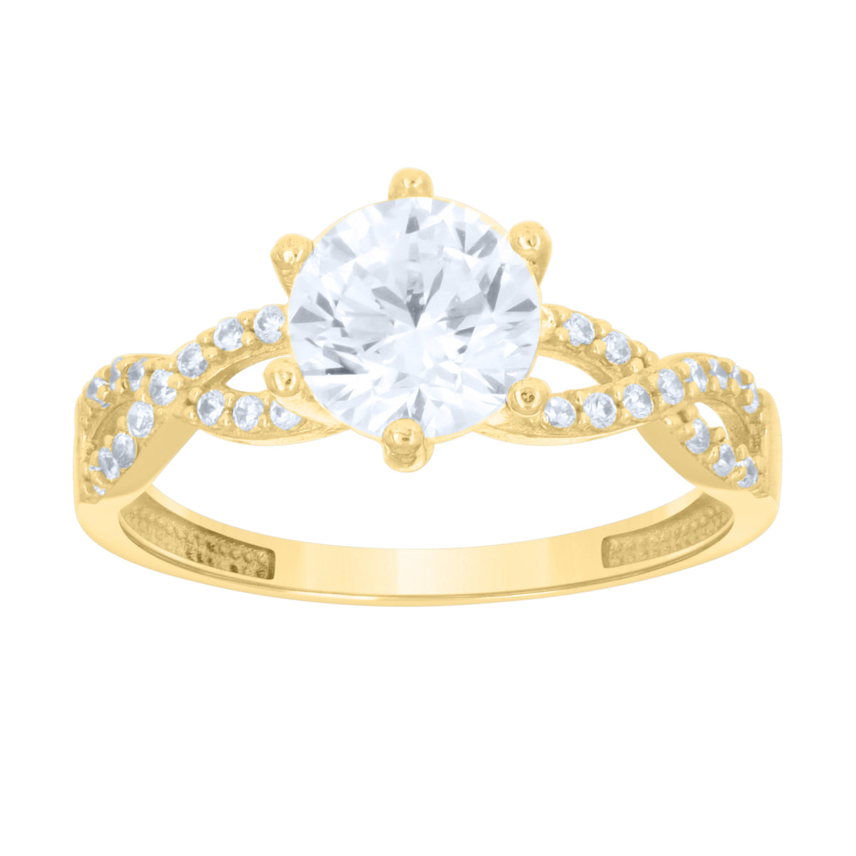 14K Gold Duo Cubic Zirconia Ring