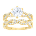14K Gold Duo Cubic Zirconia Ring