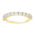 10K Yellow Gold Womens Cubic-Zirconia Semi-Eternity Band Ring