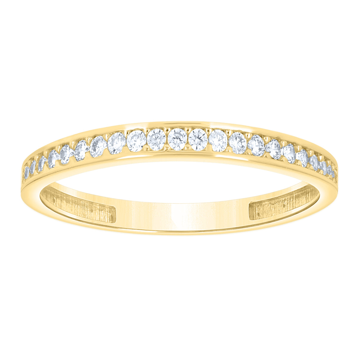 10K Yellow Gold Womens Cubic-Zirconia Stackable Band Ring