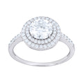 925 Sterling Silver Womens Moissanite Halo Engagement Ring Size 8